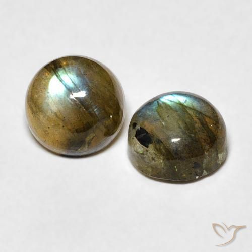Pedras preciosas de Labradorita Multicolorido natural de 2.10 ct, Redondo, Translúcido