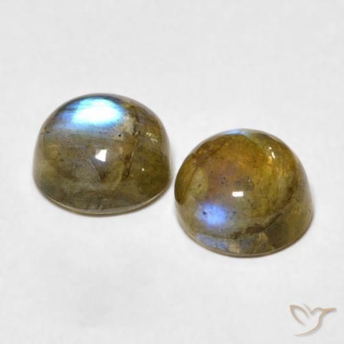 Pedras preciosas de Labradorita Multicolorido natural de 2.24 ct, Redondo, Translúcido