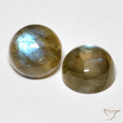 Pedras preciosas de Labradorita Multicolorido natural de 5.32 ct, Redondo, Translúcido