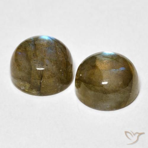 Pedras preciosas de Labradorita Multicolorido natural de 5.32 ct, Redondo, Translúcido