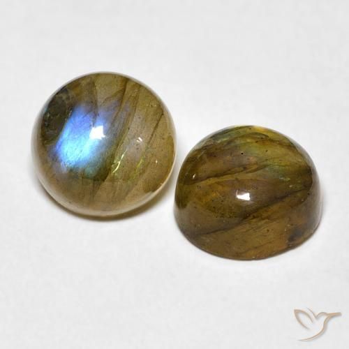 Pedras preciosas de Labradorita Multicolorido natural de 4.98 ct, Redondo, Translúcido