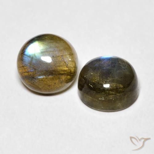 Pedras preciosas de Labradorita Multicolorido natural de 3.48 ct, Redondo, Translúcido