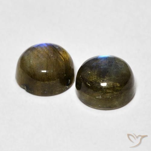 Pedras preciosas de Labradorita Multicolorido natural de 3.48 ct, Redondo, Translúcido