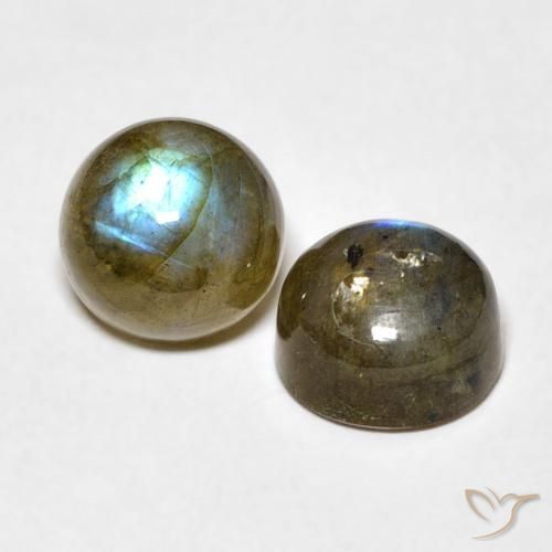 Pedras preciosas de Labradorita Multicolorido natural de 3.67 ct, Redondo, Translúcido