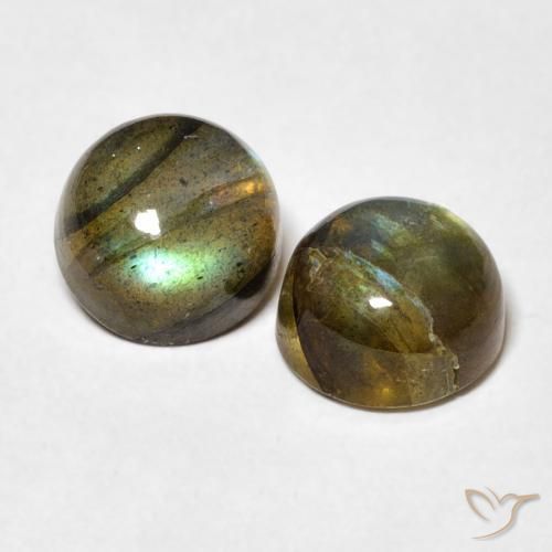 Pedras preciosas de Labradorita Multicolorido natural de 3.66 ct, Redondo, Translúcido