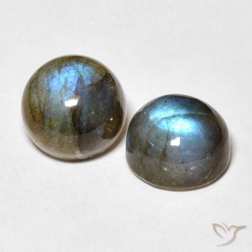 Pedras preciosas de Labradorita Multicolorido natural de 5.02 ct, Redondo, Translúcido