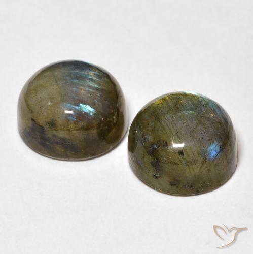 Pedras preciosas de Labradorita Multicolorido natural de 10.13 ct, Redondo, Translúcido