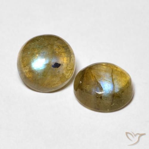 Pedras preciosas de Labradorita Multicolorido natural de 2.92 ct, Redondo, Translúcido