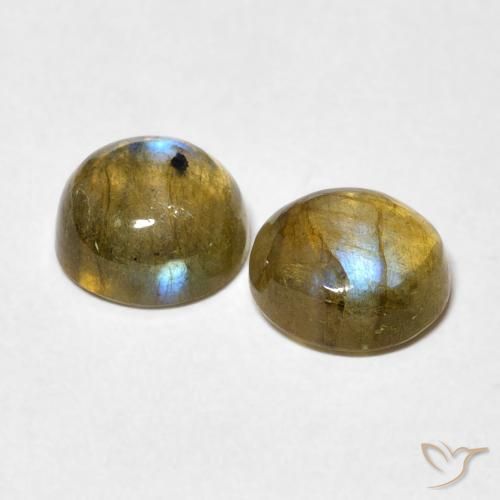 Pedras preciosas de Labradorita Multicolorido natural de 2.92 ct, Redondo, Translúcido