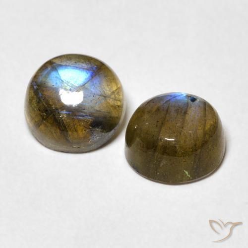 Pedras preciosas de Labradorita Multicolorido natural de 3.24 ct, Redondo, Translúcido