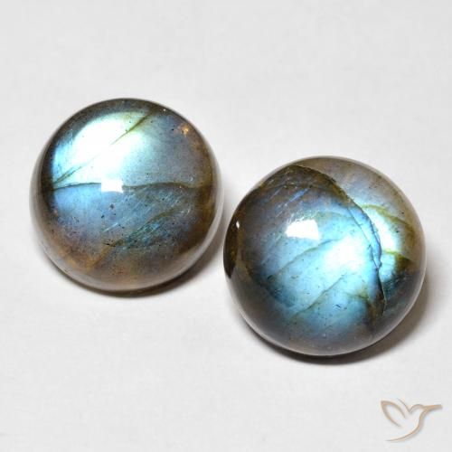 Pedras preciosas de labradorita multicolorido natural de 18,86 ct, corte redondo, translúcido