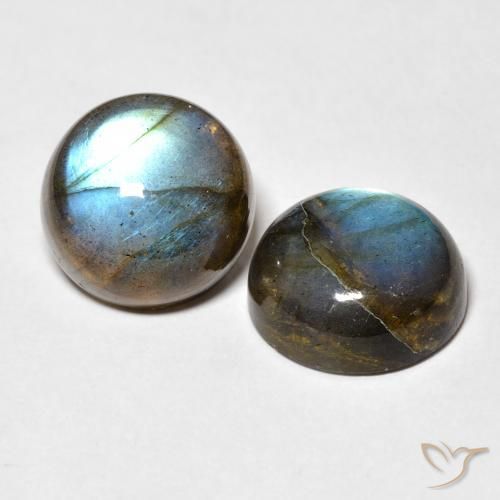 Pedras preciosas de labradorita multicolorido natural de 18,86 ct, corte redondo, translúcido