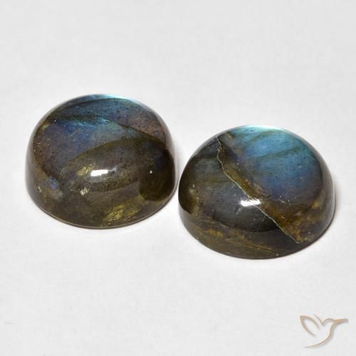 Pedras preciosas de labradorita multicolorido natural de 18,86 ct, corte redondo, translúcido