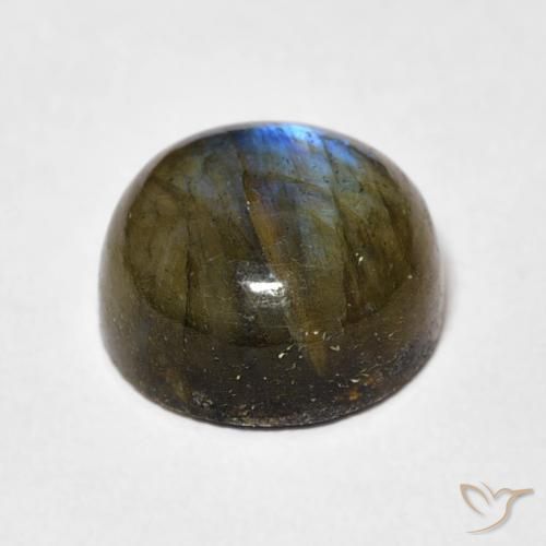 Labradorita Multicolorido Natural 5.91ct, Redondo, Translúcido