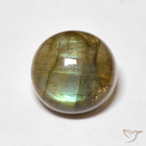 4.51ct Natural Multicolorido Labradorita, Redondo, Translúcido
