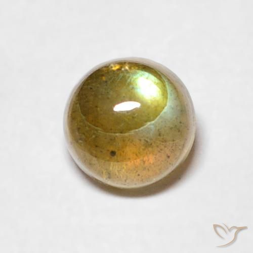 0.67ct Natural Multicolorido Labradorita, Redondo, Translúcido