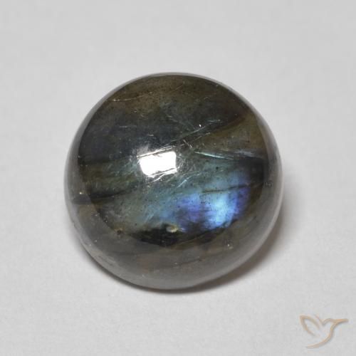 4.18ct Natural Multicolorido Labradorita, Redondo, Translúcido