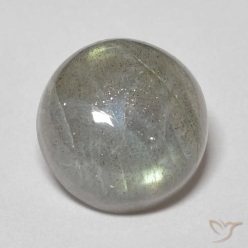 5.57ct Natural Multicolorido Labradorita, Redondo, Translúcido