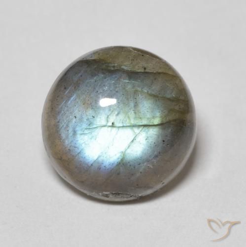 4.30ct Natural Multicolorido Labradorita, Redondo, Translúcido