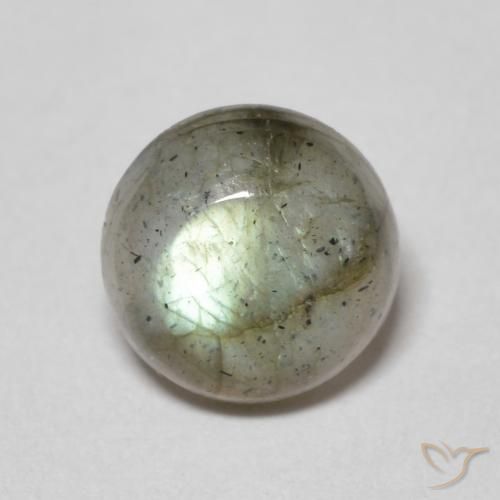 1.34ct Natural Multicolorido Labradorita, Redondo, Translúcido