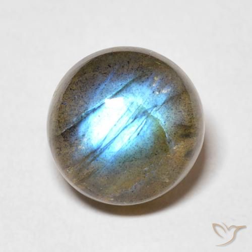 5.05ct Natural Multicolorido Labradorita, Redondo, Translúcido