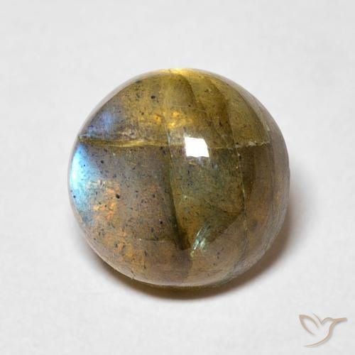 Labradorita Multicolorido Natural 3.48ct, Redondo, Translúcido