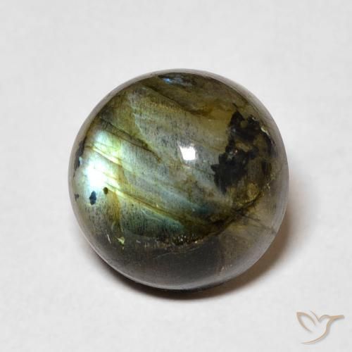 4.64ct Natural Multicolorido Labradorita, Redondo, Translúcido