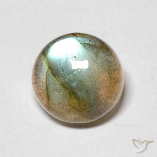 2.05ct Natural Multicolorido Labradorita, Redondo, Translúcido