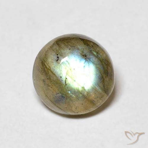 1.13ct Natural Multicolorido Labradorita, Redondo, Translúcido