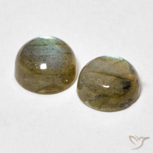 Pedras preciosas de Labradorita Multicolorido natural de 3.42 ct, Redondo, Translúcido