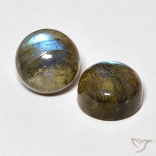 Pedras preciosas de Labradorita Multicolorido natural de 5.23 ct, Redondo, Translúcido