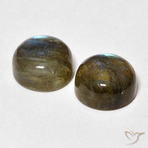 Pedras preciosas de Labradorita Multicolorido natural de 5.23 ct, Redondo, Translúcido