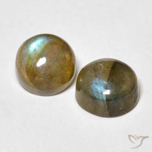 Pedras preciosas de Labradorita Multicolorido natural de 3.55 ct, Redondo, Translúcido