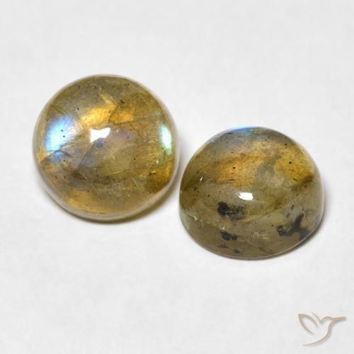 Pedras preciosas de Labradorita Multicolorido natural de 4.97 ct, Redondo, Translúcido