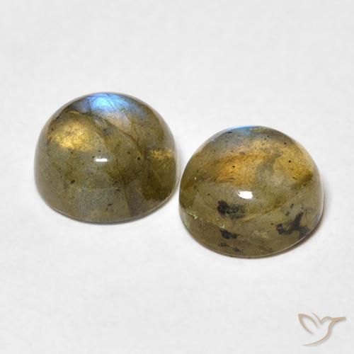 Pedras preciosas de Labradorita Multicolorido natural de 4.97 ct, Redondo, Translúcido