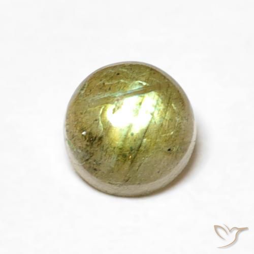 0.69ct Natural Multicolorido Labradorita, Redondo, Translúcido