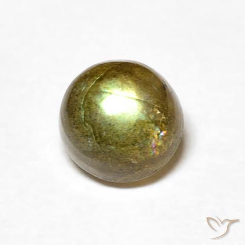 0.57ct Natural Multicolorido Labradorita, Redondo, Translúcido