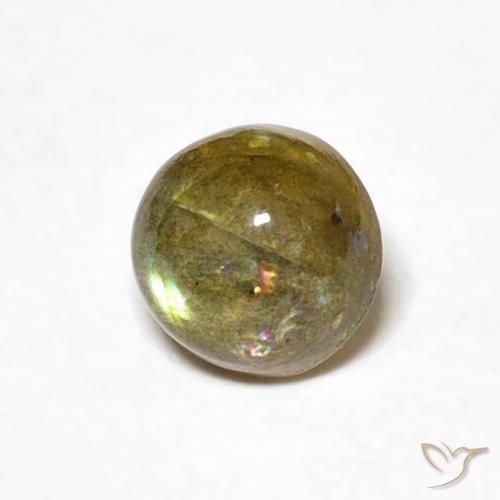 Labradorita Multicolorido Natural 0.57ct, Redondo, Translúcido