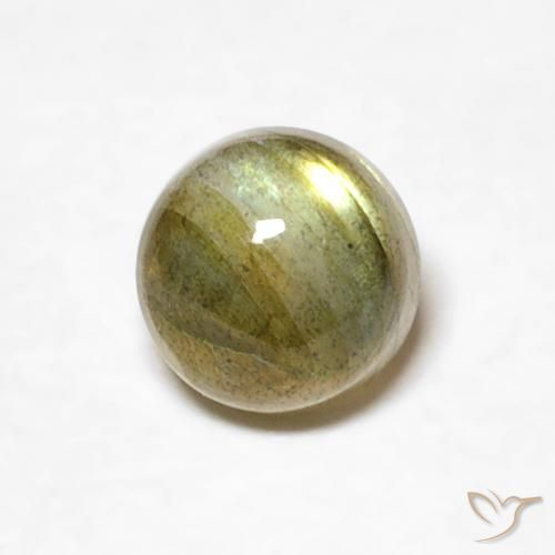 0.67ct Natural Multicolorido Labradorita, Redondo, Translúcido