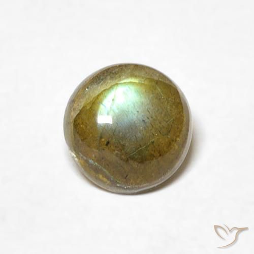 0.84ct Natural Multicolorido Labradorita, Redondo, Translúcido