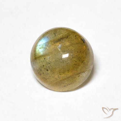 Labradorita Multicolorido Natural 1.09ct, Redondo, Translúcido