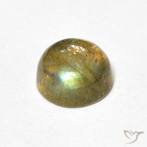 Labradorita Multicolorido Natural 1.09ct, Redondo, Translúcido