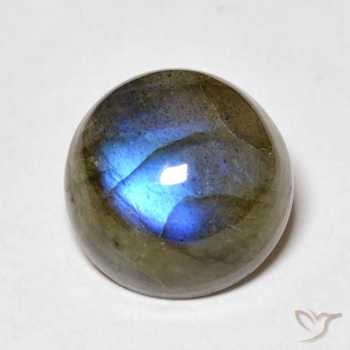 7.55ct Natural Multicolorido Labradorita, Redondo, Translúcido