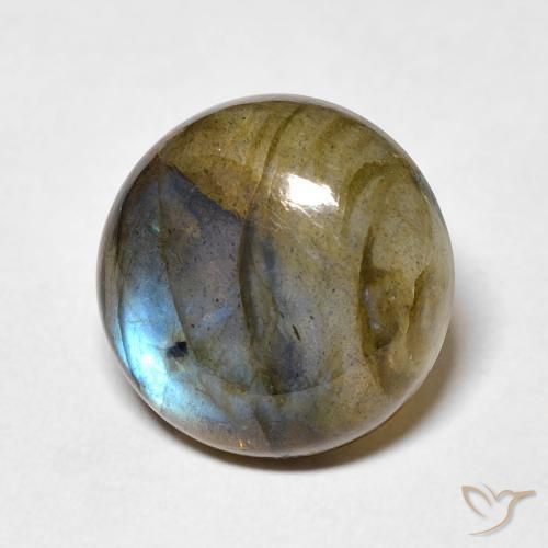 Labradorita Multicolorido Natural 7.62ct, Redondo, Translúcido