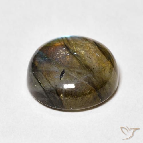 Labradorita Multicolorido Natural 7.62ct, Redondo, Translúcido