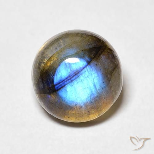 2.41ct Natural Multicolorido Labradorita, Redondo, Translúcido