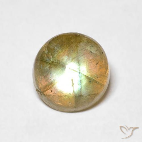 1.48ct Natural Multicolorido Labradorita, Redondo, Translúcido