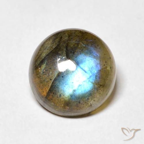 3.58ct Natural Multicolorido Labradorita, Redondo, Translúcido, Photo A