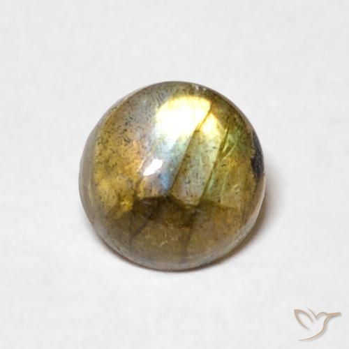 1.05ct Natural Multicolorido Labradorita, Redondo, Translúcido