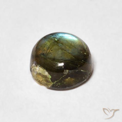 Labradorita Multicolorido Natural 1.02ct, Redondo, Translúcido
